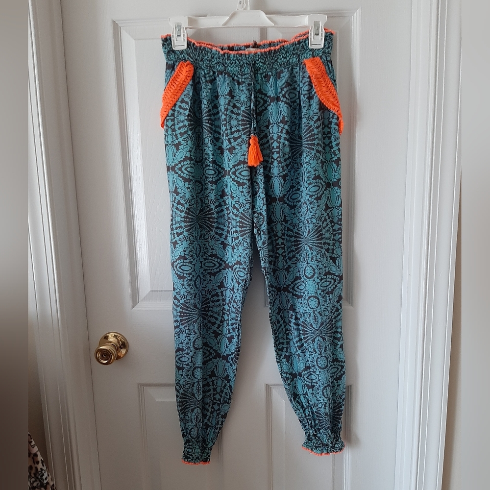 Surf Gypsy Blue Pattern Pants Size S